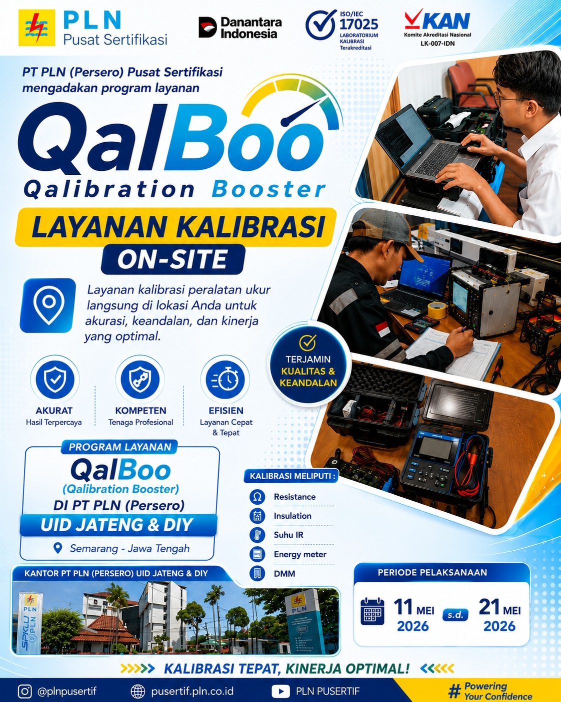PLN Pusertif Perkuat Keandalan Sistem Kelistrikan melalui Program Kalibrasi On-Site QalBoo di UID Jateng & DIY